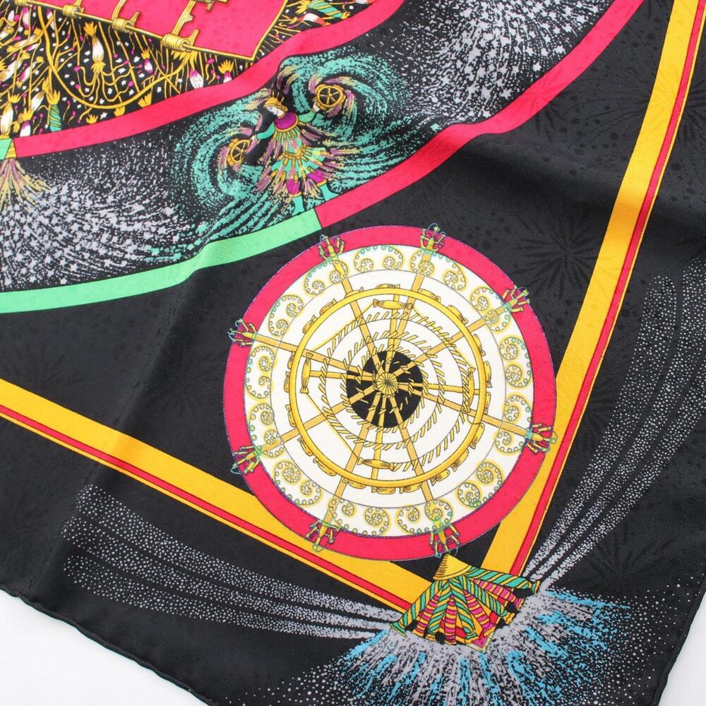 HERMES Black Silk Scarf - Picture 5 of 8